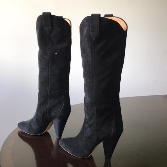 isabel marant suede knee high boots